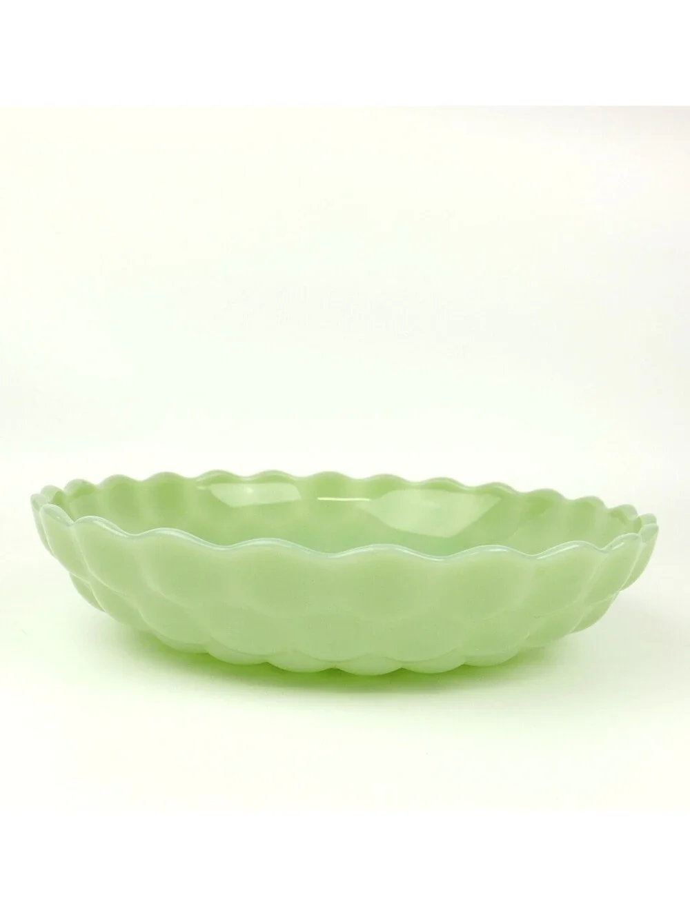 Vintage Fire King Jadeite Bubble Serving Bowl 8.5